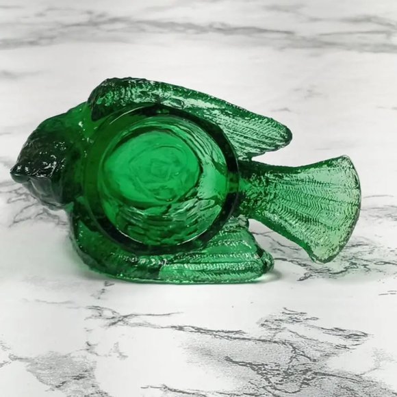 Degenhart Glass Bird & Berry Trinket Paperweight Open Salt Vtg - Picture 7 of 8